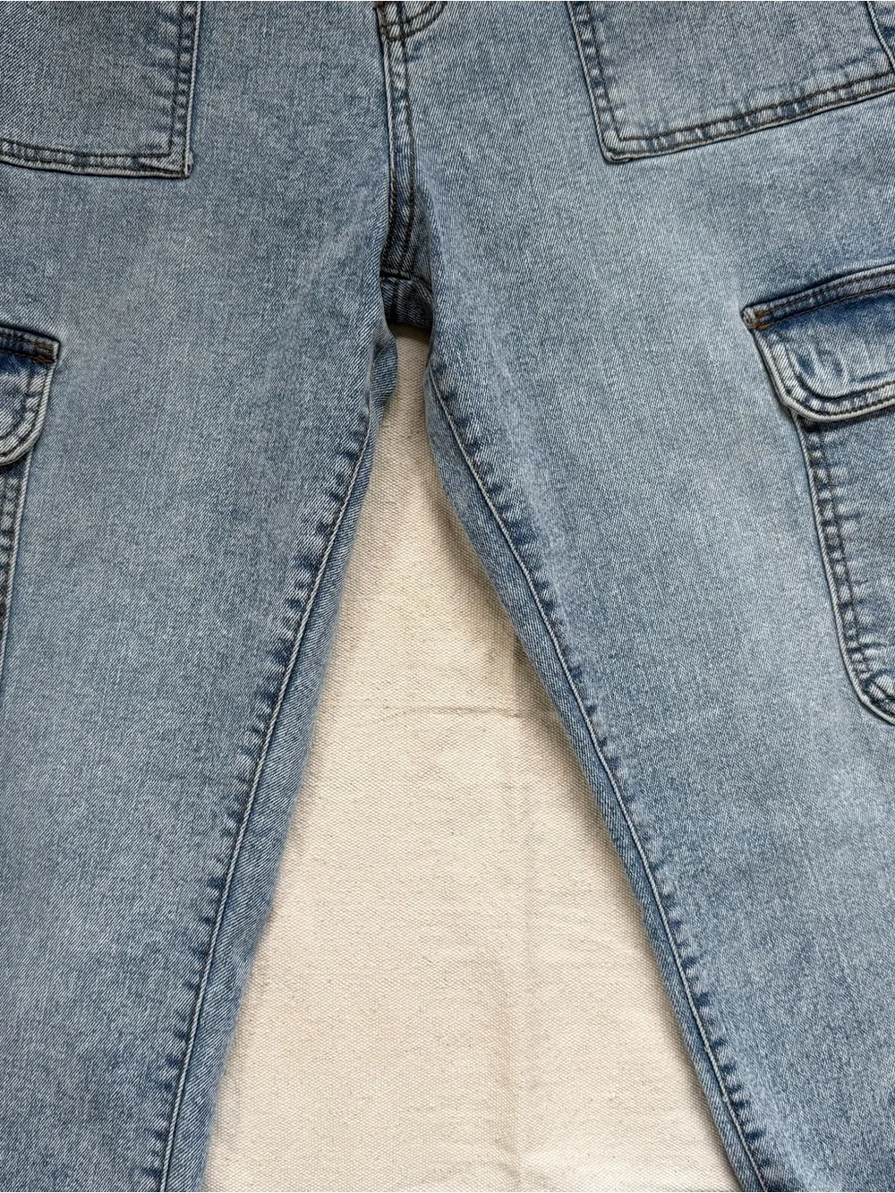 High Rise Cargo Jogger Jeans Acid Wash Balloon Barrel Pants Denim Retro Y2K 80s - Picture 5 of 15